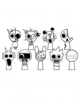 Раскраска Все Спрунки