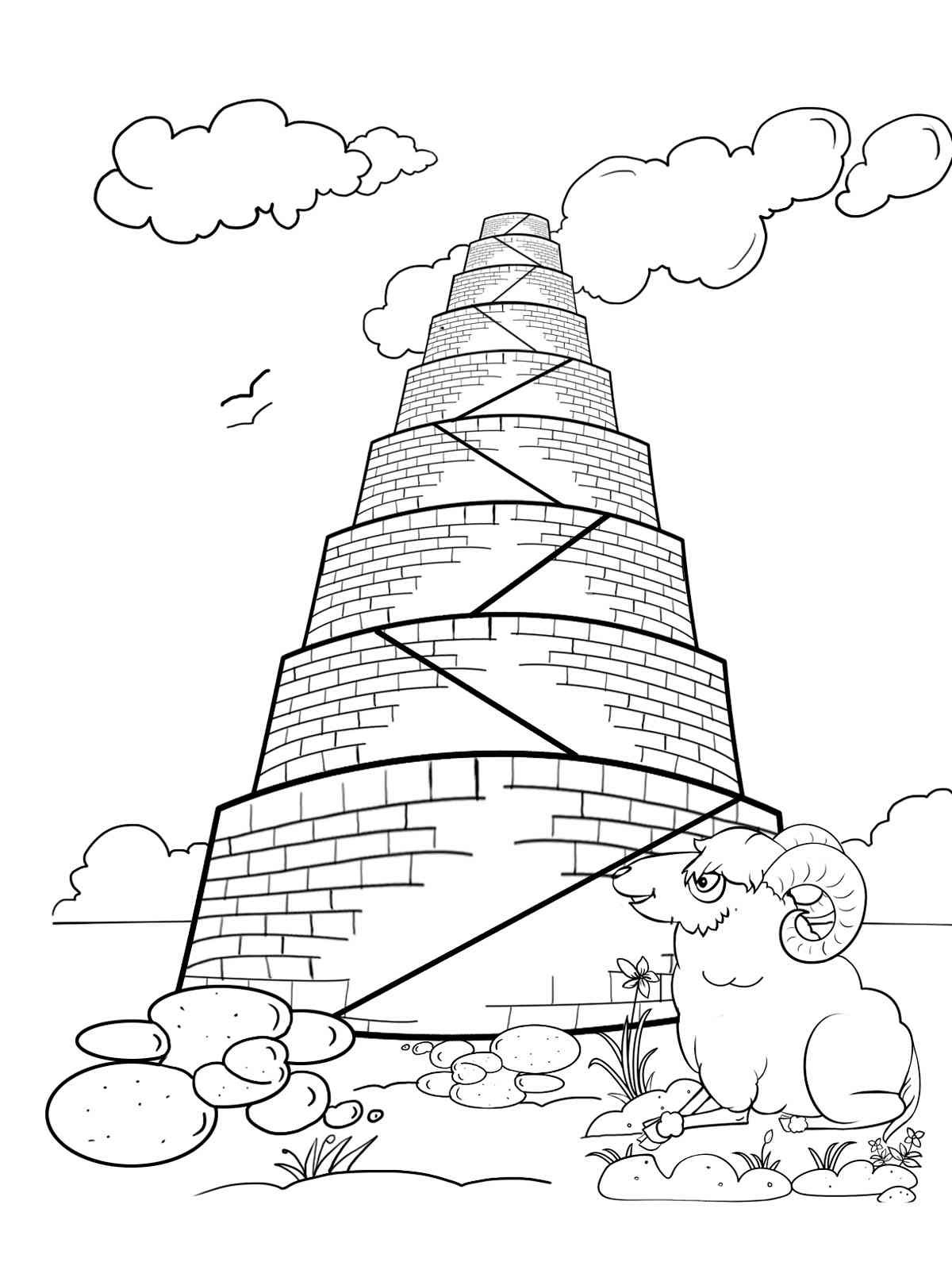 Вавилонская башня рисунок 5 класс