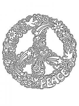 Раскраска Знак Мира 10 - Бесплатно распечатать