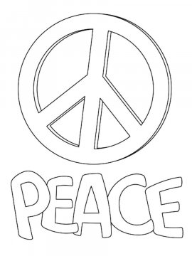 Раскраска Знак Мира 11 - Бесплатно распечатать