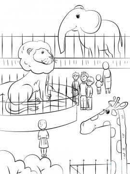 Раскраска Зоопарк 13 - Бесплатно распечатать