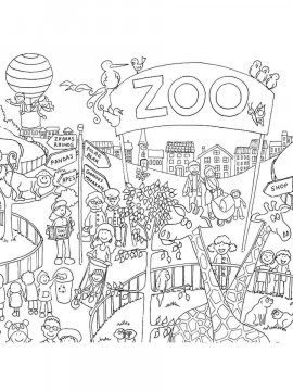 Раскраска Зоопарк 6 - Бесплатно распечатать