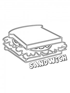 Раскраска Бутерброд 13 - Бесплатно распечатать