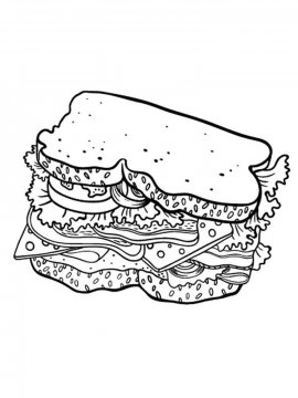 Раскраска Бутерброд 18 - Бесплатно распечатать