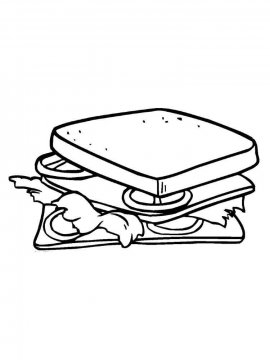 Раскраска Бутерброд 8 - Бесплатно распечатать