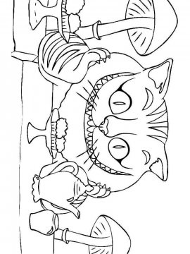 Раскраска Чеширский кот 7 - Бесплатно распечатать