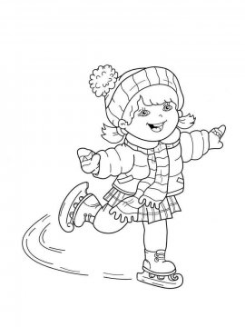 Раскраска Девочка на коньках 1 - Бесплатно распечатать