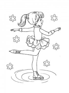 Раскраска Девочка на коньках 13 - Бесплатно распечатать