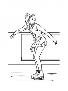 Раскраска Девочка на коньках 15 - Бесплатно распечатать