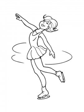 Раскраска Девочка на коньках 4 - Бесплатно распечатать