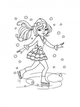 Раскраска Девочка на коньках 7 - Бесплатно распечатать