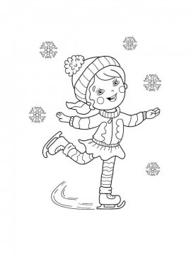 Раскраска Девочка на коньках 8 - Бесплатно распечатать