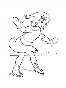 Раскраска Девочка на коньках 9 - Бесплатно распечатать
