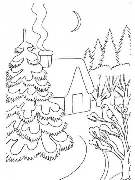 Раскраска Домик в Лесу 8 - Бесплатно распечатать