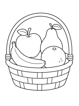 Раскраска Корзина с фруктами