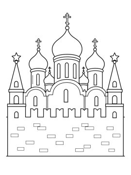 Раскраска Успенский собор за стеной
