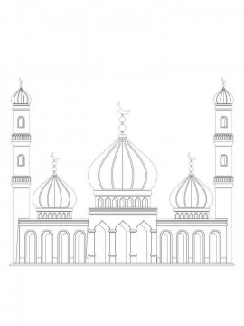 Раскраска Мечеть 10 - Бесплатно распечатать