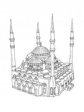 Раскраска Мечеть 11 - Бесплатно распечатать