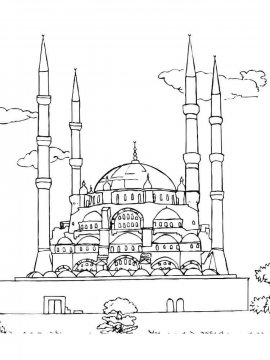 Раскраска Мечеть 13 - Бесплатно распечатать