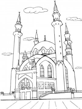 Раскраска Мечеть 15 - Бесплатно распечатать