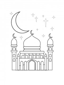 Раскраска Мечеть 2 - Бесплатно распечатать