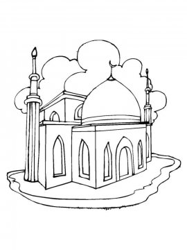 Раскраска Мечеть 4 - Бесплатно распечатать