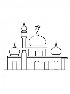 Раскраска Мечеть 5 - Бесплатно распечатать