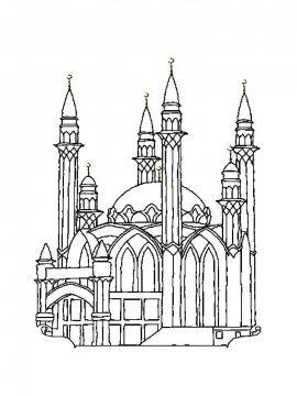 Раскраска Мечеть 6 - Бесплатно распечатать