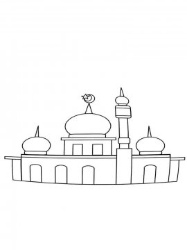 Раскраска Мечеть 7 - Бесплатно распечатать
