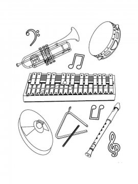 Раскраска Музыкальный Инструмент 27 - Бесплатно распечатать