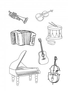 Раскраска Музыкальный Инструмент 34 - Бесплатно распечатать