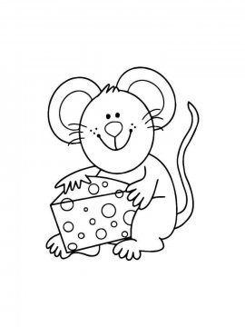 Раскраска Мышь с сыром 10 - Бесплатно распечатать