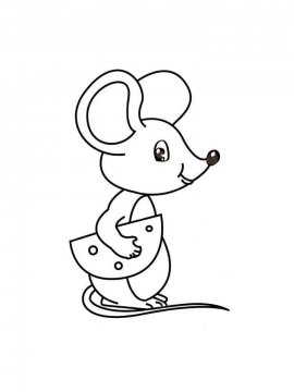 Раскраска Мышь с сыром 13 - Бесплатно распечатать
