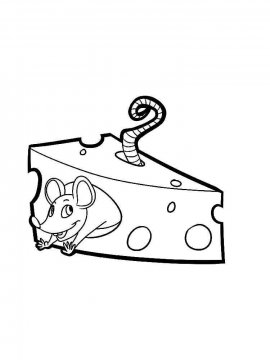 Раскраска Мышь с сыром 15 - Бесплатно распечатать
