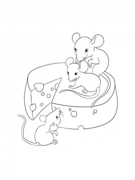 Раскраска Мышь с сыром 2 - Бесплатно распечатать