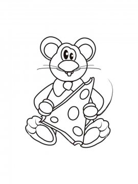 Раскраска Мышь с сыром 3 - Бесплатно распечатать