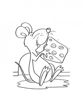Раскраска Мышь с сыром 4 - Бесплатно распечатать