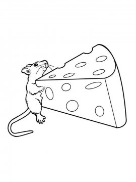 Раскраска Мышь с сыром 6 - Бесплатно распечатать