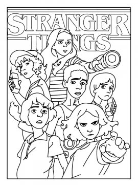 Раскраска Очень Странные дела 28 - Бесплатно распечатать