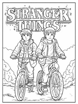 Раскраска Очень Странные дела 29 - Бесплатно распечатать