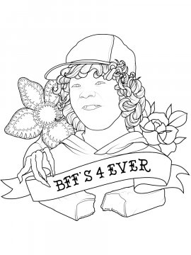 Раскраска Очень Странные дела 30 - Бесплатно распечатать