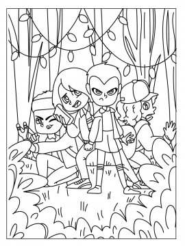 Раскраска Очень Странные дела 34 - Бесплатно распечатать