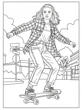 Раскраска Очень Странные дела 37 - Бесплатно распечатать