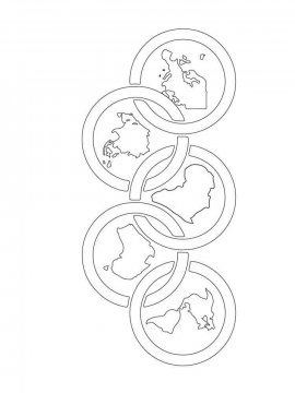 Раскраска Олимпийские кольца 8 - Бесплатно распечатать