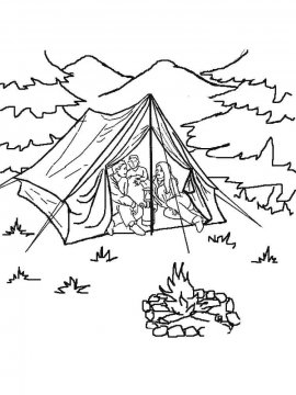 Раскраска Палатка 10 - Бесплатно распечатать