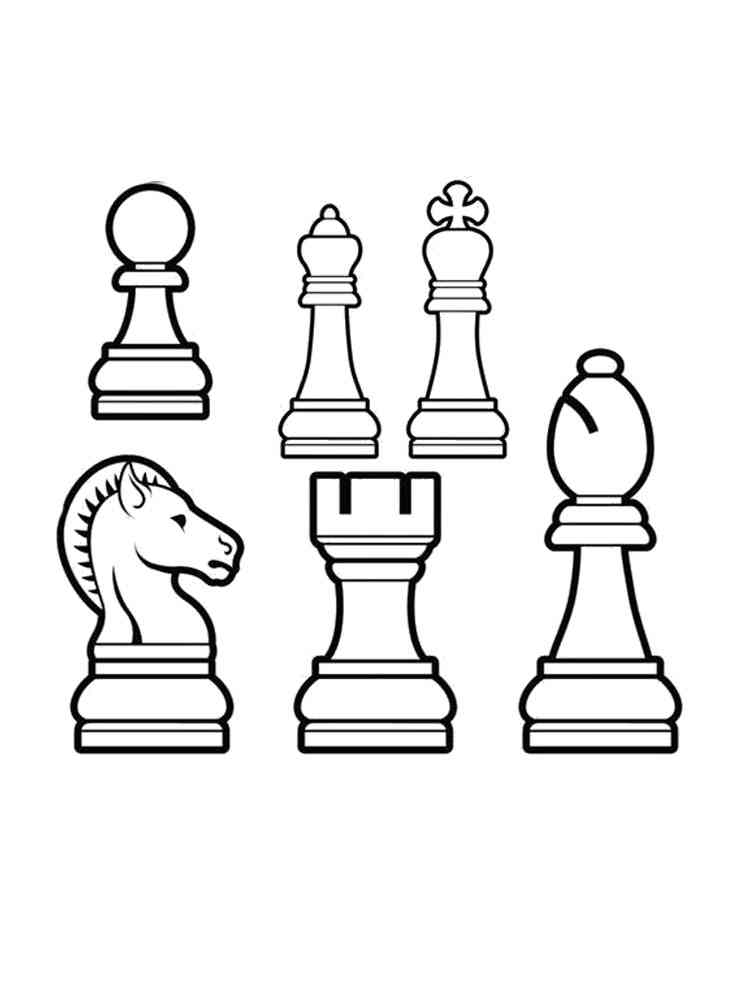Раскраски Шахматы - распечатать в формате А4