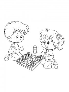Раскраска Шахматы 12 - Бесплатно распечатать