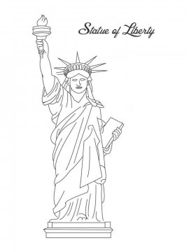 Раскраска Статуя Свободы 1 - Бесплатно распечатать