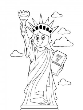 Раскраска Статуя Свободы 10 - Бесплатно распечатать