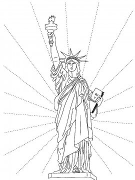 Раскраска Статуя Свободы 11 - Бесплатно распечатать